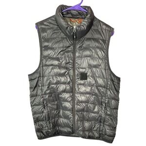 Hawke & Co Duck Down Puffer Vest Black Full Zip Packable Performance Sport M‎